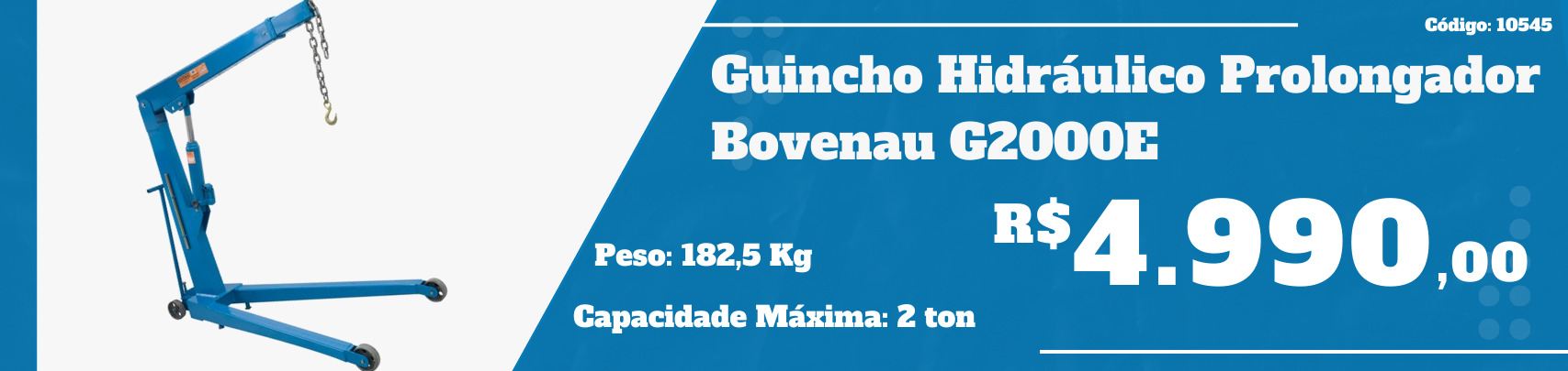 G2000E Guincho Hidraulico 2,0 ton Prolongador Bovenau