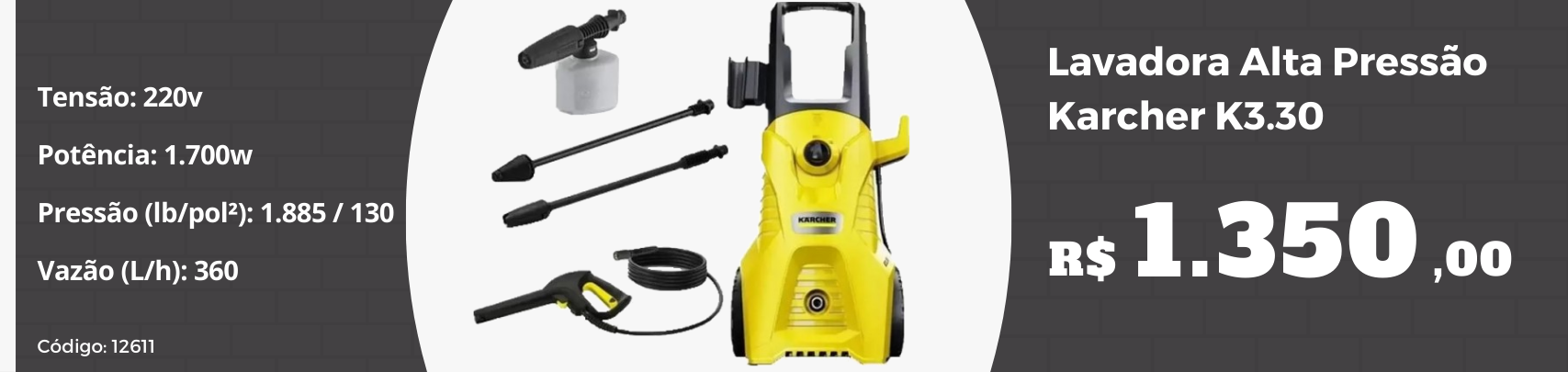 Lavadora Alta Pressao K3.30 220V Karcher